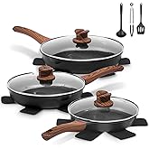 Vinchef Pots and Pans Set Non Stick, 12pcs Induction Cookware Set, Non Stick Frying Pans with Lid, Non Toxic Kitchen Cookware Sets, Pan Sets for Cooking, PFAS and PFOA Free