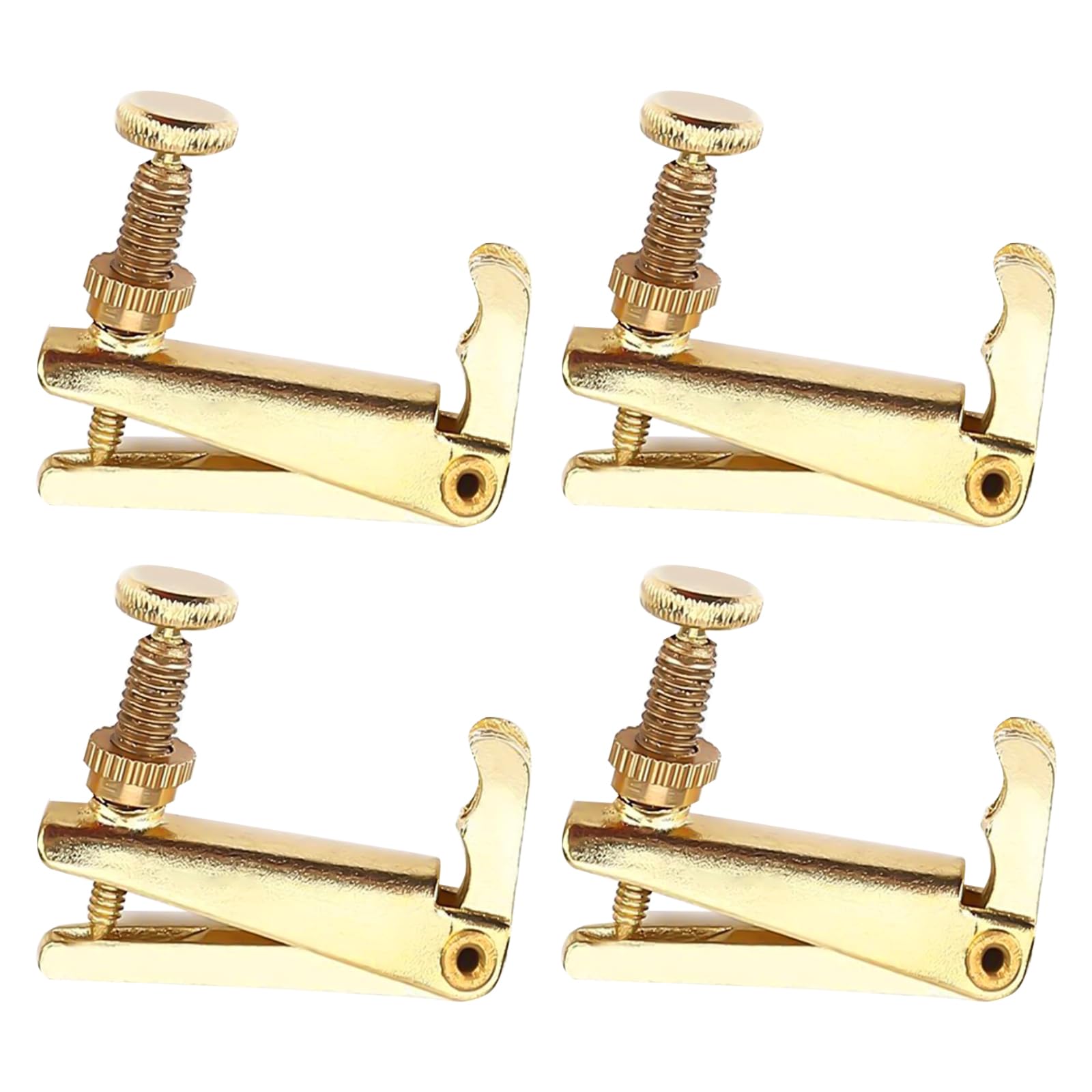 Musiin Violin fine tuner for 4/4-3/4 violin metal string adjusters set of four (gold)