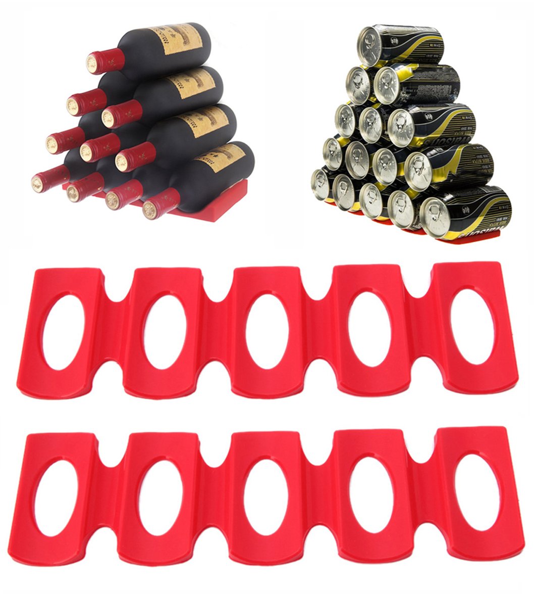 iZoeL Estante Para Botellas Portabotellas Silicona Plataforma de nevera para apilado de