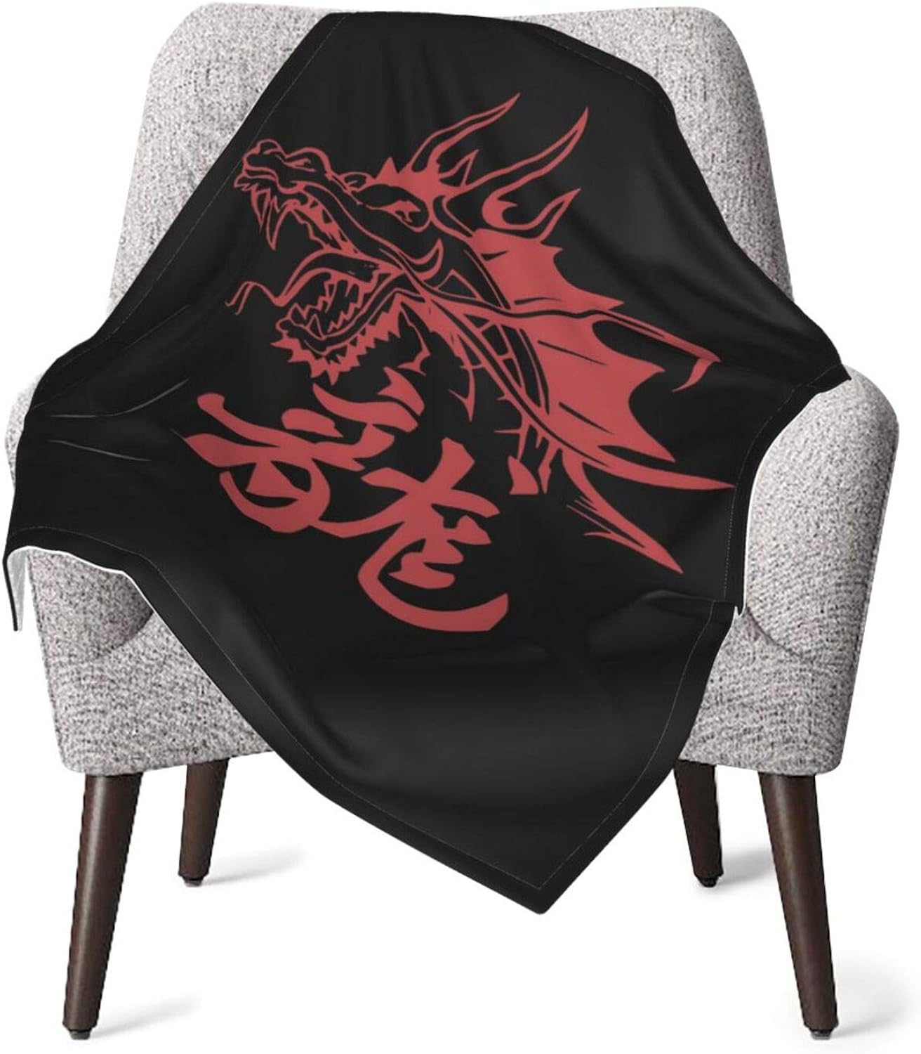 Retro Chinese Dragon Baby Plush Blanket,Super Soft Warm