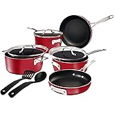 Gotham Steel 10 Piece Pots and Pans Set Non Stick Cookware Set, Kitchen Cookware Sets, Pot and Pan Set, Pot Set, Non Toxic Cookware Set, Frying Pan Set, Dishwasher Safe