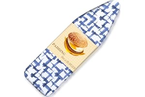 BNDX Ironing Board Cover and pad - 15 x 54 Thick Padding 4 Layers with 2" Elastic, Stain Resistant & Durable Scorch, 2 Click Buckles for Smooth Iron/Easy Installation in Laundry Room, Blue Brushstrokes