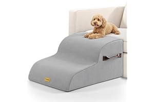 IWEEPET Upgrade 30D High Density Foam Firm & Stable Dog Stairs for Couch, 11.8’’H 2 Steps, Non-Slip Dog Steps for Small, Surgery, Senior Cat