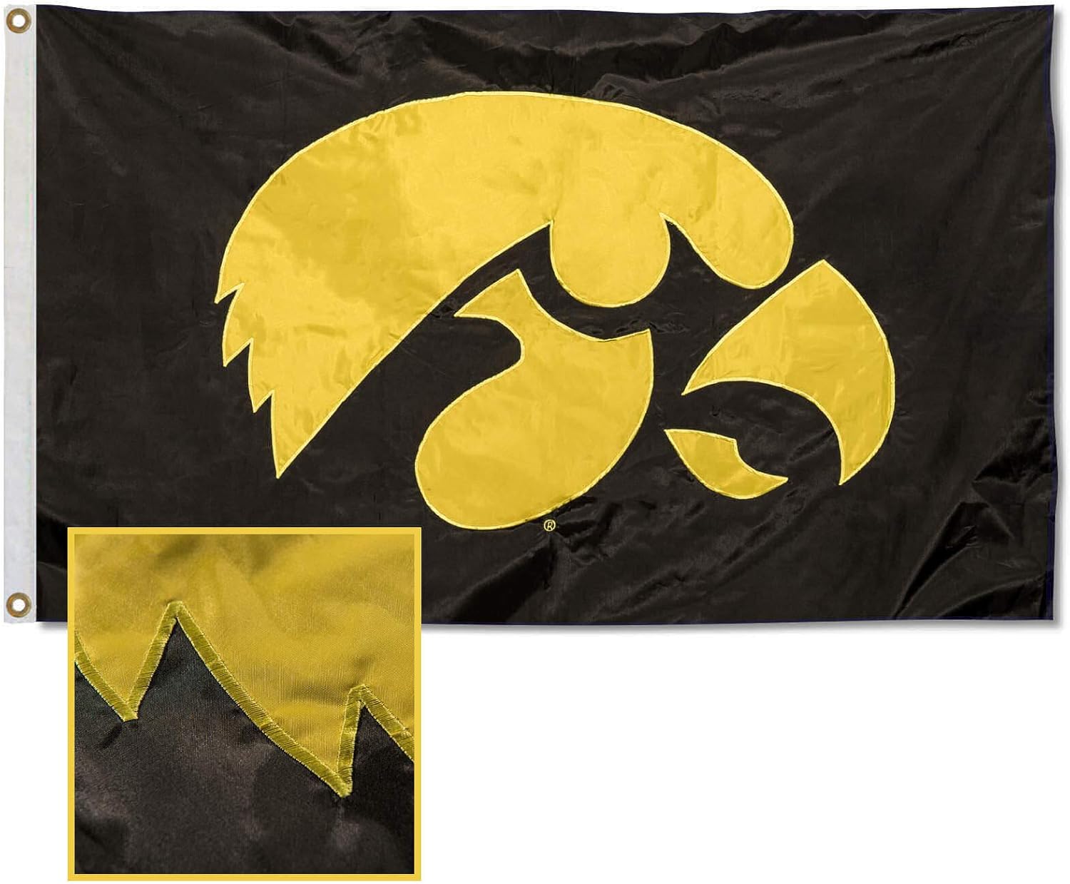College Flags & Banners Co. University of Iowa Embroidered and Stitched Nylon Flag