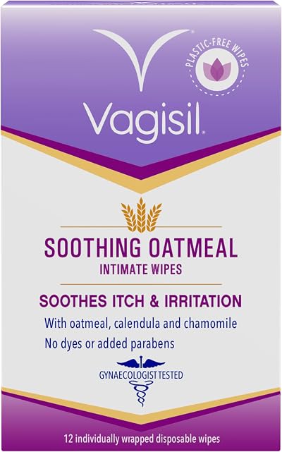 Vagisil Soothing Oatmeal Intimate Wipes 12 Wipes Sachet