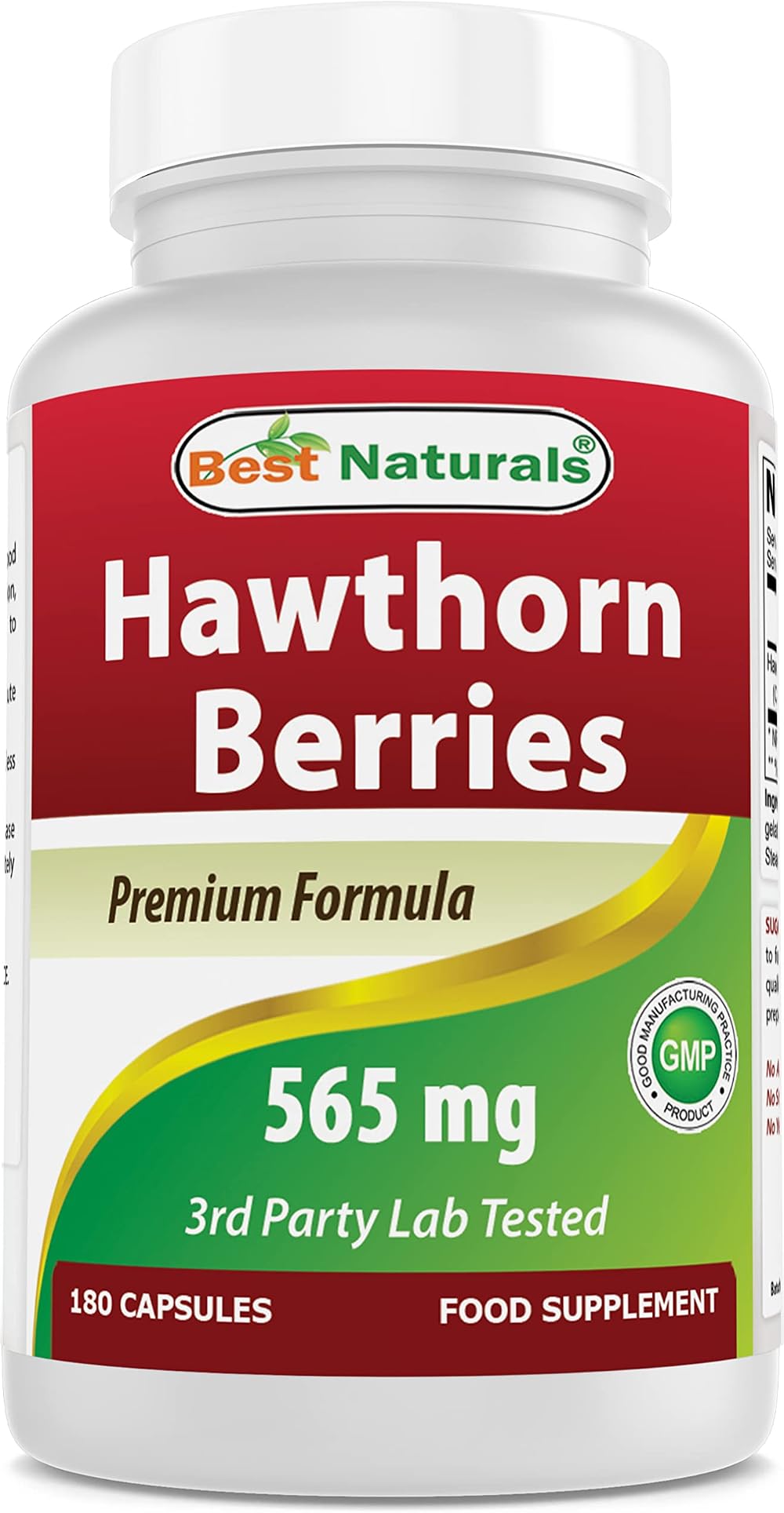 Best Naturals Hawthorn Berry 565 mg 180 Capsules 180 Count