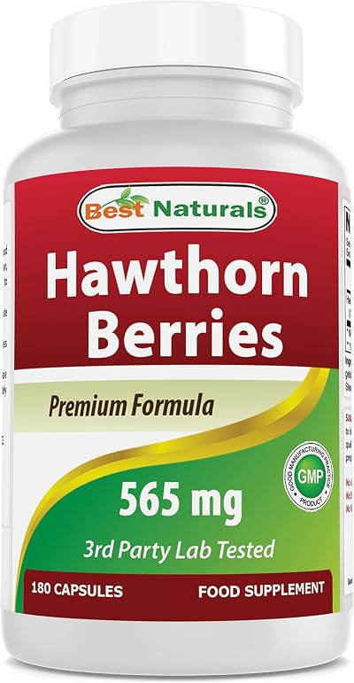 Best Naturals Hawthorn Berry 565 mg 180 Capsules 180 Count