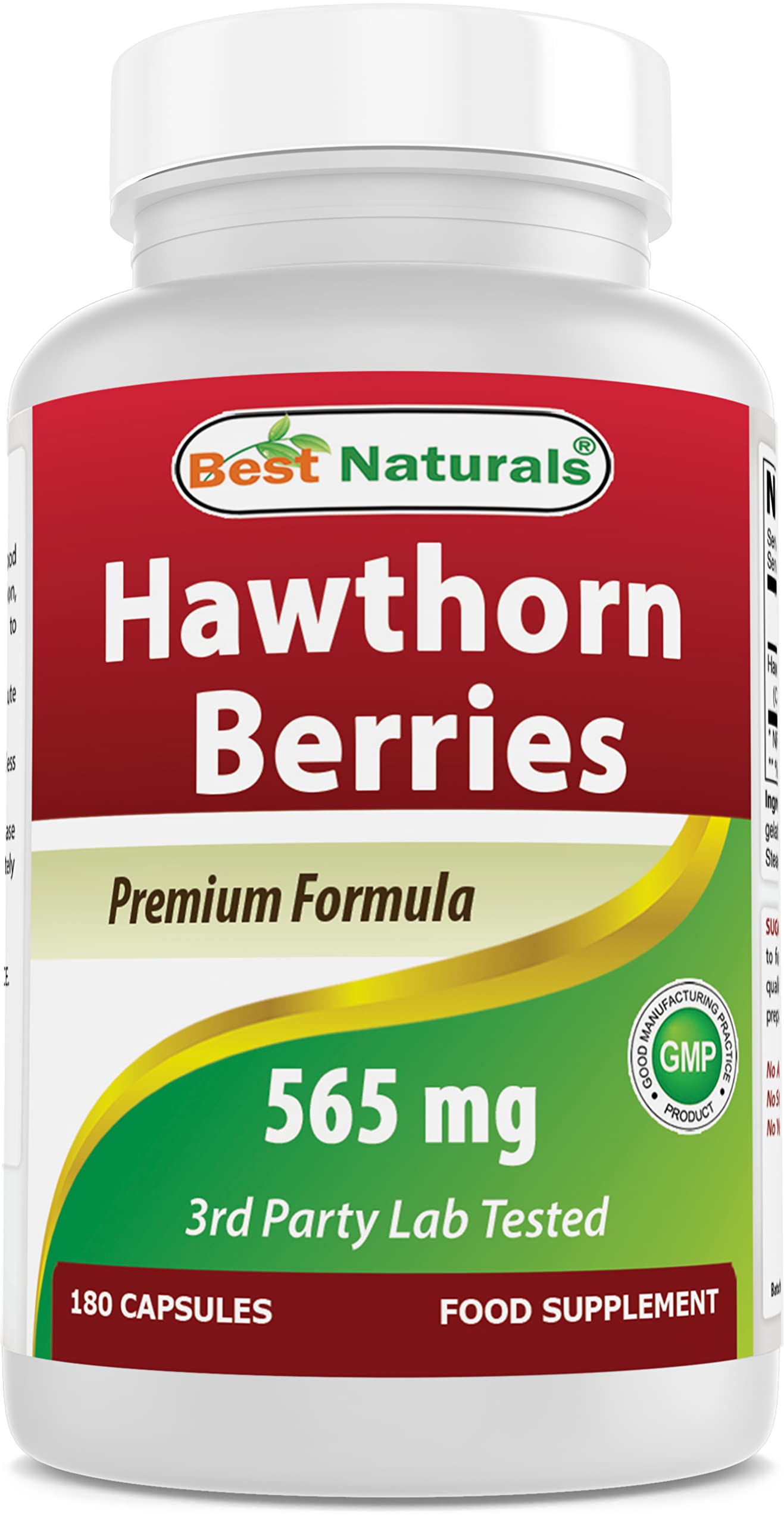 Best Naturals Hawthorn Berry 565 mg 180 Capsules (180 Count (Pack of 1))