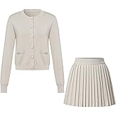 Elegant Women's Two Piece Cardigan Knit Set Sweater Skirt Winter Office Party Suit Christmas Outfit Fall Chunky Knit Skirt