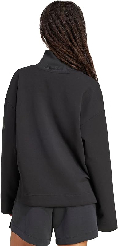Femme Soft Lux Quarter-Zip Sweatshirt, Black, S