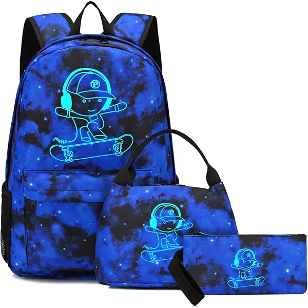 Killer Whale Backpack With Lunch Box Kids Girls 6-8/5-7 Galaxy Bookbags - View #4