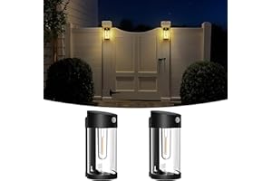 btfarm Solar Fence Lights Outdoor, Motion Sensor Outdoor Lights Waterproof, Retro Metal Glass LED Deck Lighting Solar Powered for Outside Front Door Garden Shed Patio Backyard Decor, 2 Pack