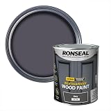 Ronseal 10 Year Weatherproof 2 in 1 Wood Paint Grey Satin 750ml view 1