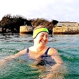 SwimCell Neoprene Headband 4mm Ear Protection Reversible Adjustable Green view 4