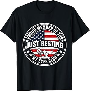 Just Resting My Eyes Club Funny Vintage Relaxation T-Shirt