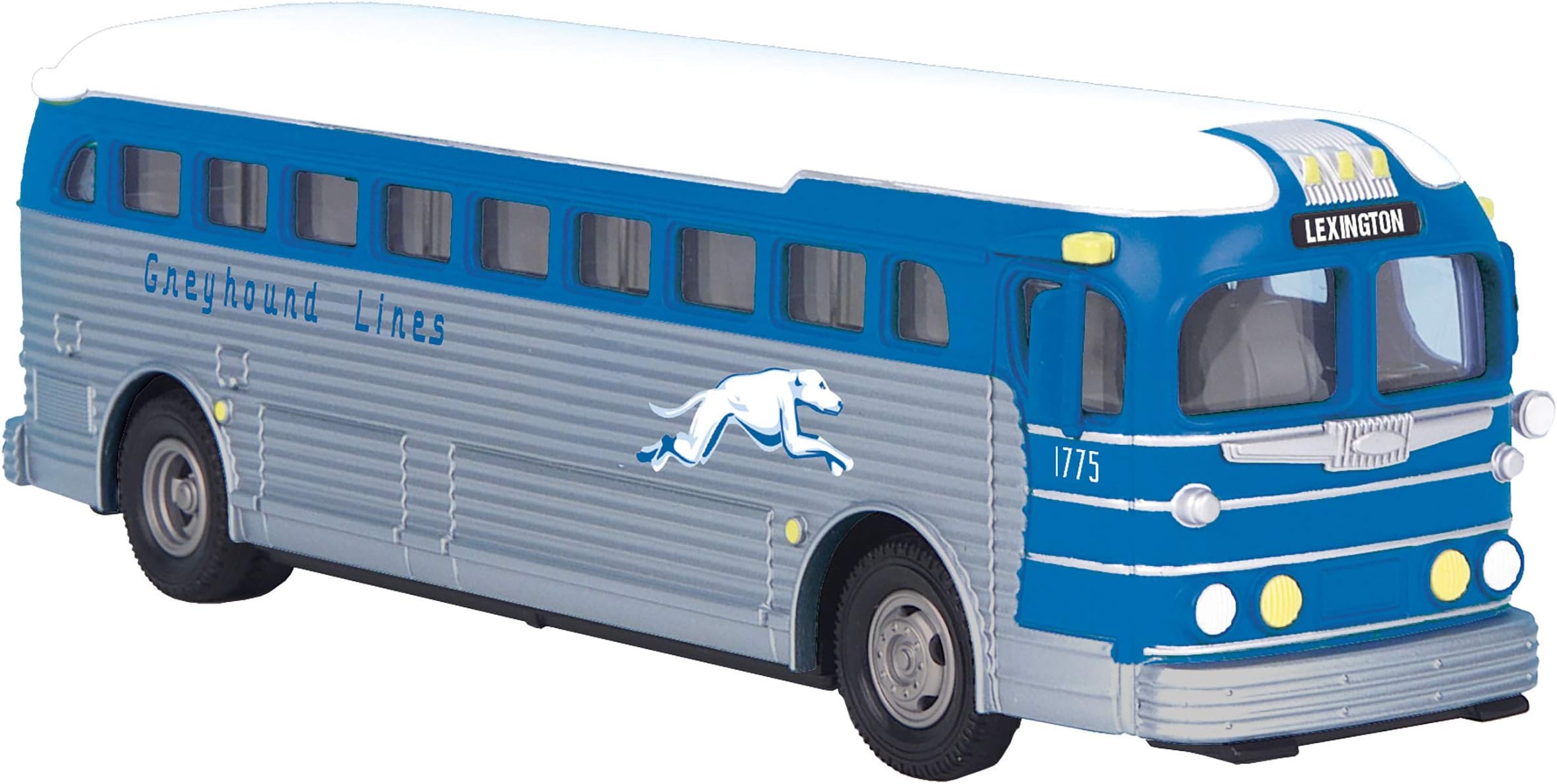 MTH Rail King 1:48 O Scale Greyhound-Lexington Die-Cast #1775 Bus#30-50104