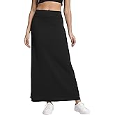 Urban CoCo Women's High Waist A-Line Maxi Skirt Comfy Ribbed Knit Long Skirt