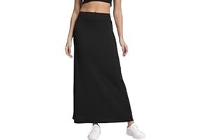 Urban CoCo Women's High Waist A-Line Maxi Skirt Comfy Ribbed Knit Long Skirt