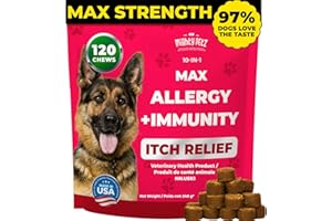 Mighty Petz MAX Dog Allergy Relief Chews - with Omega 3 for Dogs, Colostrum & Probiotics. Immune Support for Seasonal Allergi