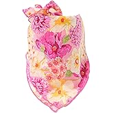 Arumary Soft 100% (80S) Cotton Floral Bandanas, Hair wrapper, Handkerchief, Hair scarf, Neckerchief, 22”X22”