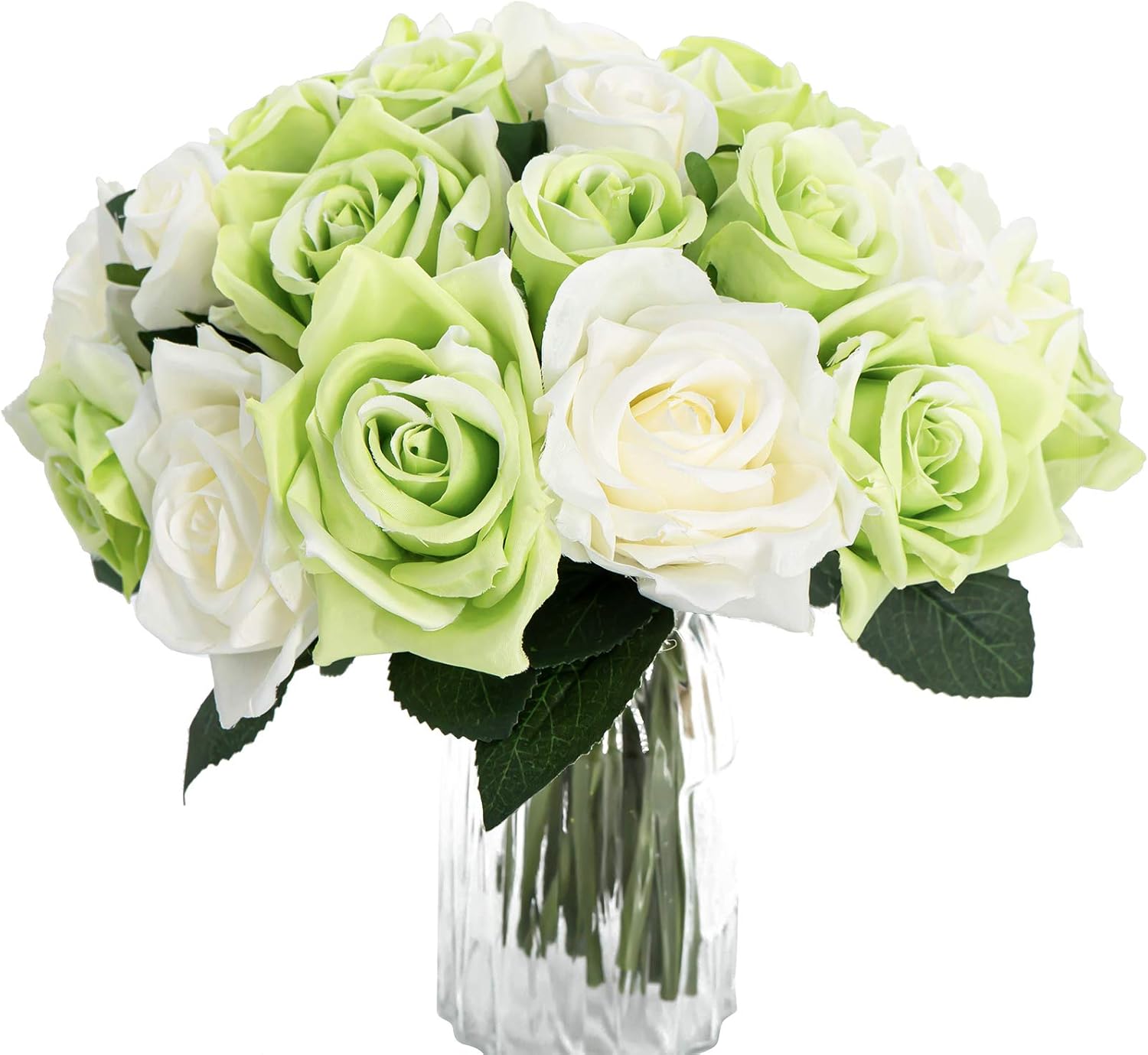 Artificial Rose Flowers, Faux Flowers, 3Pack 27 Heads Fake