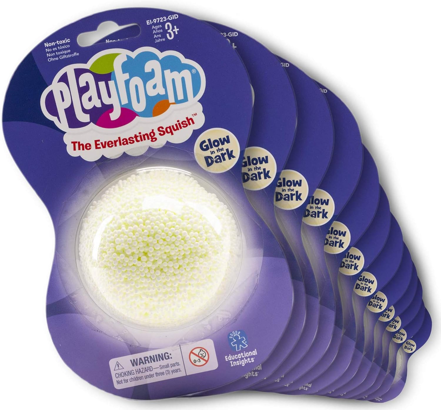 Educational Insights Playfoam Glow in the Dark Jumbo Pod, Set of 12 | Non-Toxic, Never Dries Out | Sensory, Shaping Fun, Arts & Crafts For Kids, Great for Slime | Perfect for Ages 3 and up