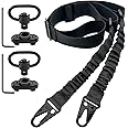 DDOUT 2 Point QD Rifle Sling with QD Swivels Mounts, Traditional Two-Point All Metal Hardware Elastic Sling, Adjustable Extra Long Webbing Gun Sling