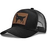 ywlednm Dog Lover Gifts, Dog Leather Patch Trucker Hat Baseball Hats Adjustable Snapback Outdoor Baseball Cap, Mesh Back