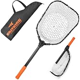 KastKing Brutus Fishing Landing Net with Extendable Handle | UP to 31in/45in/75in, Silicone &amp; PVC Mesh, Lightweight Aluminum Frame, Non-Slip EVA Handle, Holds up to 44lbs