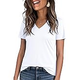 Kistore Workout Tops for Women Breathable V Neck Yoga T Shirts Trending Beach Casual Loose Fit Tee Running