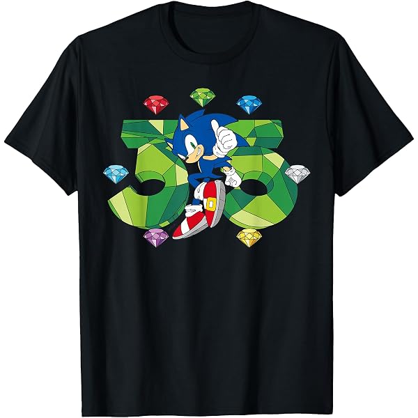 Amazon.com: Sonic The Hedgehog - 35th Anniversary: Key Art T-Shirt