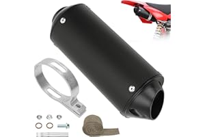 SHIQINHA 1.1 Inch Muffler Compatible with 125cc 110cc Chinese ATV 4 Wheeler Tao tao Coolster Apollo, Universal 28mm Exhaust Silencer for Pit Dirt Bike CRF50 SSR Baja with Heat Shield Tape Parts