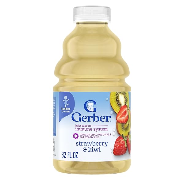 GERBER TODDLER JUICE, STRAWBERRY & KIWI, WATER AND FRUIT JUICE BLEND, TODDLER DRINK, 6PK