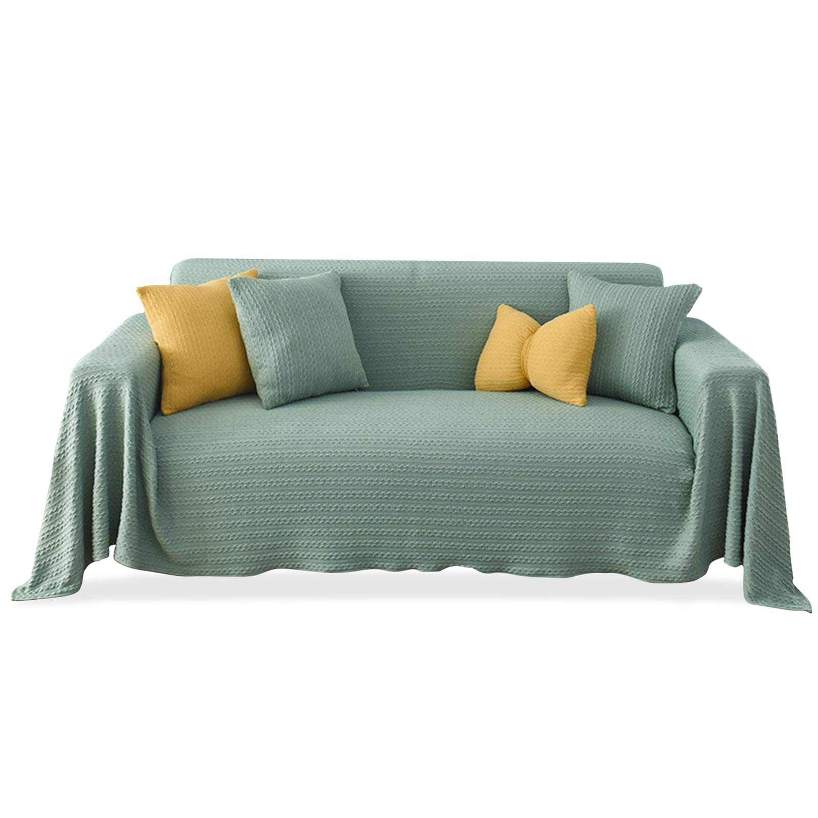 PETCUTE Sofa Throw Sofa Blankets Throws Large Medium Small Versatile Sofa Bedspread Travel Office Throw Green 180X180CM