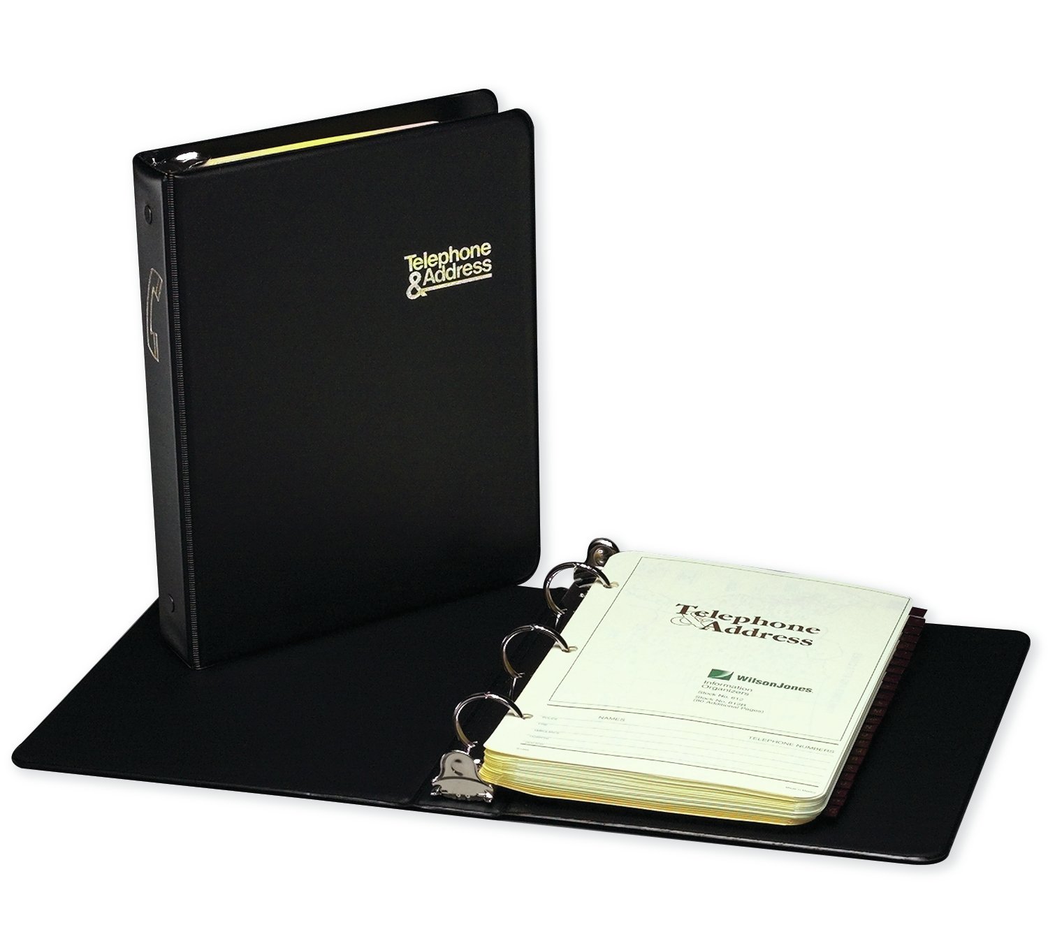 Wilson Jones Telephone Address Book Binder, Round Ring, 1Inch, 1600
