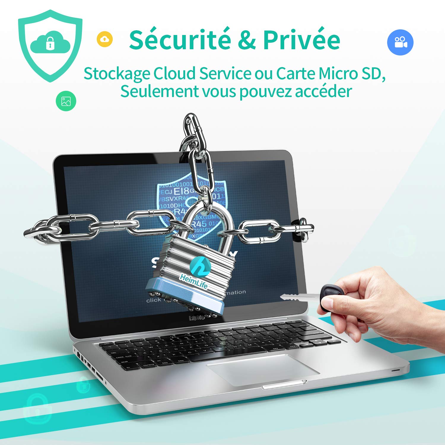 Caméra de Surveillance Batterie Rechargeable, HeimVision HMD2 Caméra IP WiFi Extérieur sans Fil, Détection de Mouvement, Audio Bidirectionnel, Vision Nocturn & IP65 pour Maison/Bébé/Animal