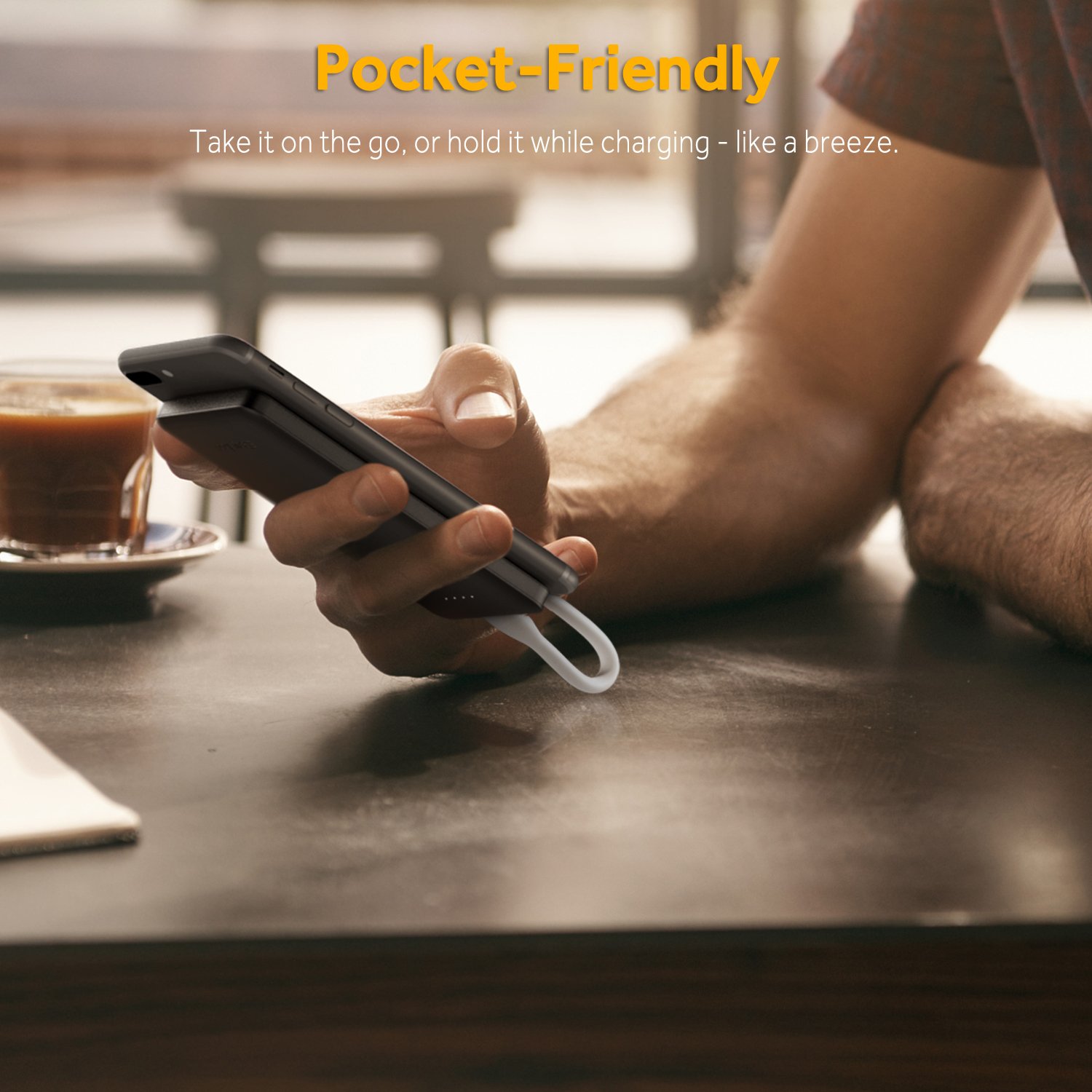 EasyAcc Slim 10000mAh Power Bank, QC Quick Charge 10000 Portable Charger, Ultra Compact External Battery, Lightweight Battery Pack for Android Apple iPhone X/8/7 plus, Samsung S8/S7, Note 8 and more