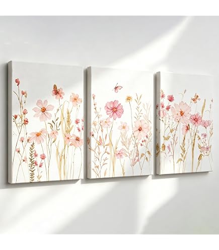 Amazon.com: ZQARTZZQ Botanical Floral Canvas Print Framed