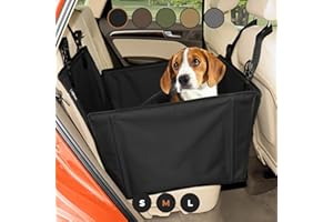 Wuglo Extra Stable Dog Car Seat - Reinforced Dog Seat for Medium-Sized Dogs, Waterproof, Black, 4 Straps