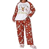 Agnes Orinda Women's Plus Size Pajamas Set 2 Piece PJ Soft Sleepwear Long Sleeve Top and Capris Pants Lounge Christmas