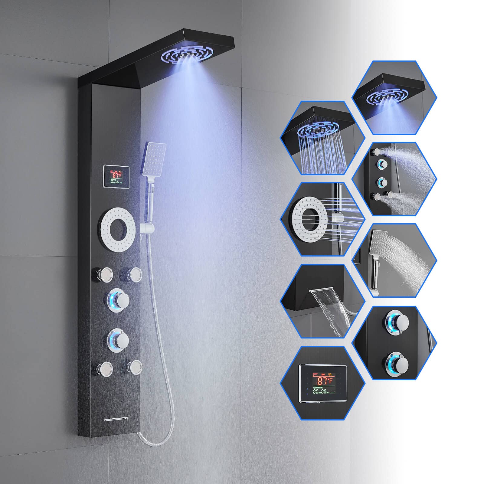 ROVOGO No Battery Needed Shower Panel System with
