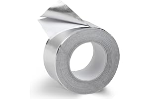 [30 Feet] High Temperature Aluminum Foil Tape for Metal, Plastic, & Glass, Heat Resistant Tape - 10 Yards, 0.15mm Thick, 1.5i