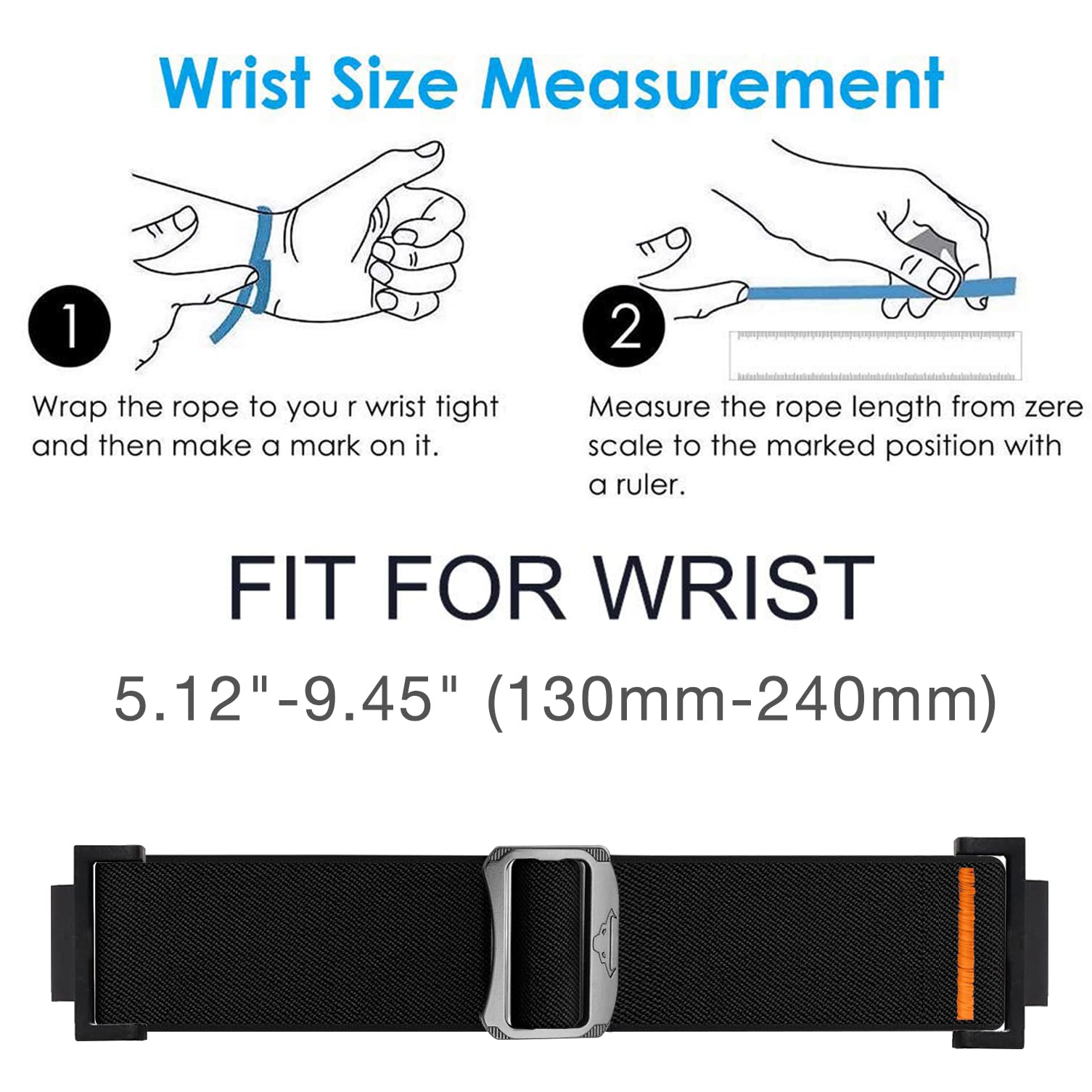 Abanen Soft Stretchy Loop Durable Elastic Nylon Adjustable Braided Watch Band for Casio gshock DW-5600/8900, GA-100/GW-B5600/GB-5600 /GW-6900