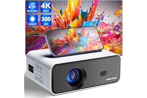 VISULAPEX Mini Projector with WiFi and Bluetooth - 2024 Upgraded Smart Projector, Auto Keystone, Electric Focus, 4K HD Video Supported, Android 11 TV, Phone Control - Portable Home Movie Projectors for Outdoor