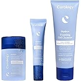 Curology Hydro+ Skincare Set, Cleanser, Moisturizer, and Caffeine Eye Gel | 3 piece routine with hyaluronic acid, niacinamide, peptides, helps reduce fine lines and dark circles, vegan and cruelty free