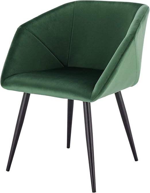 EUGAD Dining Room Chair Kitchen Chair Dark Green Velvet Seat Tub