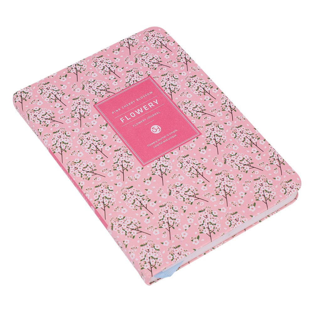 A5 Floral Notebook Notepad Daily Diary Planner Undated Personal Planner Organiser Weekly & Monthly Planner Flower Layout Schedule Timetable Notebook Journal with Bookmark Ribbon 200 Pages