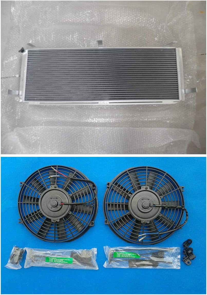 Aluminum Air to water intercooler heat exchanger + Fans For TOYOTA MR2 SW20 3S-GTE