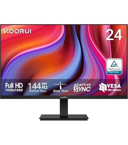KOORUI 24 Inch Computer Monitor -FHD 1080P Gaming Monitor 165Hz VA