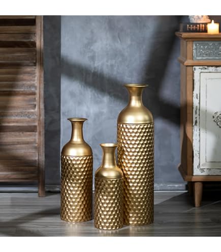 Amazon.com: Sziqiqi Metal Floor Vase Gold Large Vases - 32/27/22in